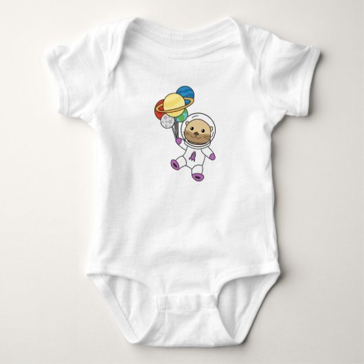 Astronaut Otter Space Planet Romper (Voorkant)