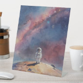 Astronaut Out in Space Reclamebord Met Voetstuk (Insitu)