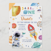 Astronaut Outer Space 1e reis rond de zon Kaart (Voorkant / Achterkant)