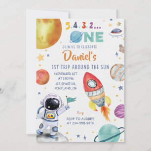 Astronaut Outer Space 1e reis rond de zon Kaart