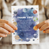 Astronaut Outer Space Baby shower Dank je kaart