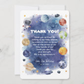 Astronaut Outer Space Baby shower Dank je kaart (Voorkant)