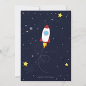 Astronaut Outer Space Baby shower Save The Date (Achterkant)