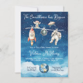 Astronaut Outer Space Baby shower waslijn Kaart (Voorkant)