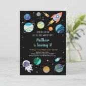 Astronaut Outer Space Birthday Kaart (Staand voorkant)