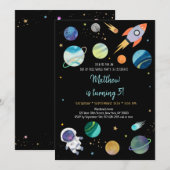 Astronaut Outer Space Birthday Kaart (Voorkant / Achterkant)