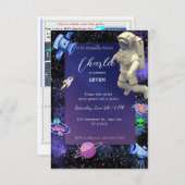 Astronaut Outer Space Birthday Kaart (Voorkant / Achterkant)