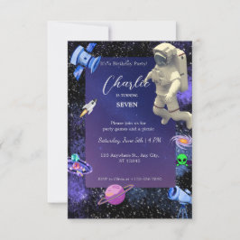 Astronaut Outer Space Birthday Kaart