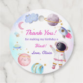 Astronaut Outer Space Birthday Party Bedankjes Labels (Achterkant)
