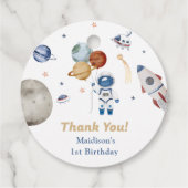 Astronaut Outer Space Birthday Party Bedankjes Labels (Achterkant)