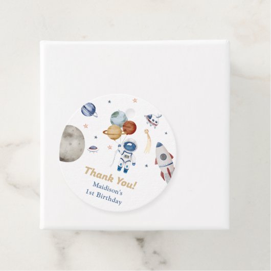 Astronaut Outer Space Birthday Party Bedankjes Labels (In situ)