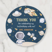 Astronaut Outer Space Birthday Party Bedankjes Labels (Achterkant)