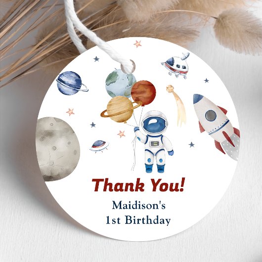 Astronaut Outer Space Birthday Party Bedankjes Labels
