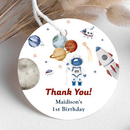 Astronaut Outer Space Birthday Party Bedankjes Labels