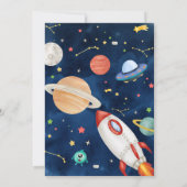 Astronaut Outer Space Birthday Party Kaart (Achterkant)
