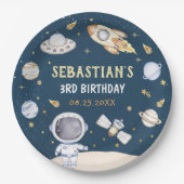 Astronaut Outer Space Birthday Party Papieren Bordje (Voorkant)