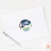 Astronaut Outer Space Birthday Party Ronde Sticker (Envelop)