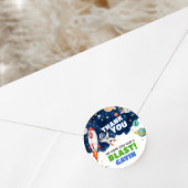 Astronaut Outer Space Birthday Party Ronde Sticker