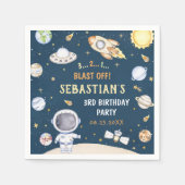 Astronaut Outer Space Birthday Party Servet (Voorkant)