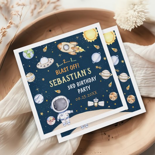 Astronaut Outer Space Birthday Party Servet