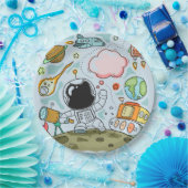 Astronaut Outer Space Birthday Party Theme Papieren Bordje (Feest)