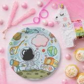 Astronaut Outer Space Birthday Party Theme Papieren Bordje (Feest)
