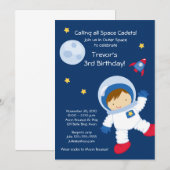 Astronaut OUTER SPACE Birthday Uitnodiging (Voorkant / Achterkant)