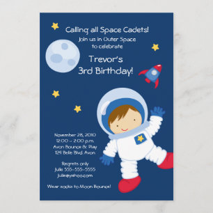 Astronaut OUTER SPACE Birthday Uitnodiging