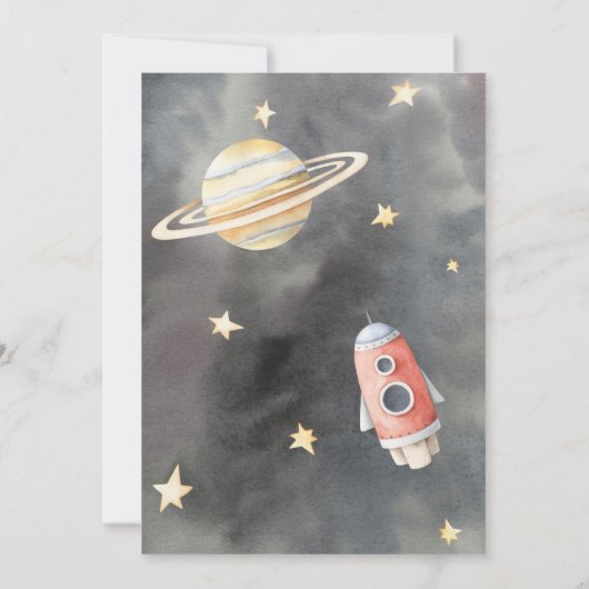 Astronaut Outer Space Birthday Uitnodiging (Achterkant)