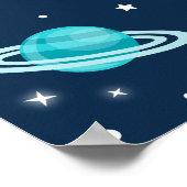 Astronaut Outer Space Birthday Welkom Poster (Hoek)