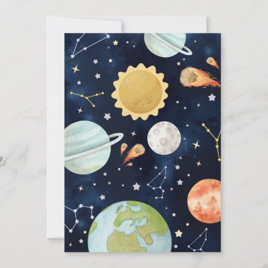 Astronaut Outer Space Blast van verjaardagsfeestje Kaart (Achterkant)