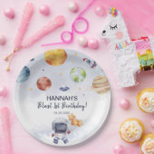 Astronaut Outer Space Boy 1e Verjaardagsfeest Papieren Bordje (Feest)