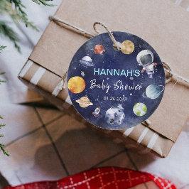 Astronaut Outer Space Boy Baby shower Favor Tags Bedankjes Labels