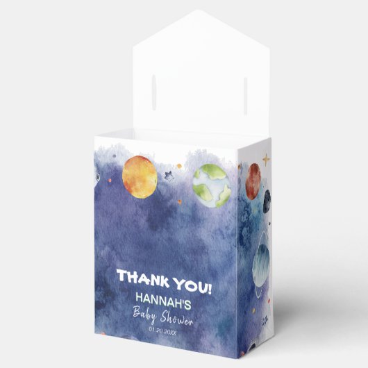 Astronaut Outer Space Boy Baby shower Party Bedankdoosjes (Geopend)