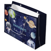 Astronaut Outer Space Boy Baby shower Party Groot Cadeauzakje (Voorkant Gekanteld)