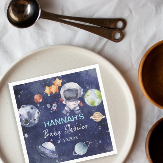 Astronaut Outer Space Boy Baby shower Party Servet