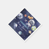 Astronaut Outer Space Boy Baby shower Party Servet (Hoek)