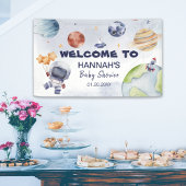 Astronaut Outer Space Boy Baby shower Welkom Spandoek