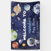 Astronaut Outer Space Boy Baby shower Welkom Spandoek (Verticaal)
