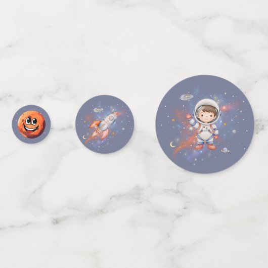 Astronaut Outer Space Boy Birthday Confetti (Voorkanten)
