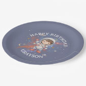 Astronaut Outer Space Boy Birthday Papieren Bordje (Gekanteld)