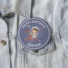 Astronaut Outer Space Boy Birthday Ronde Button 4,0 Cm