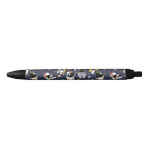 Astronaut Outer Space Cartoon Blauwe Inkt Pen