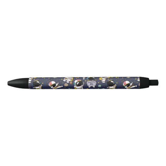 Astronaut Outer Space Cartoon Blauwe Inkt Pen (Voorkant)