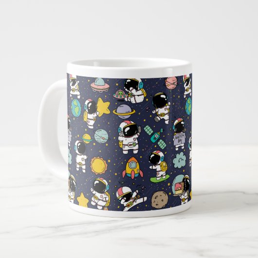 Astronaut Outer Space Cartoon Grote Koffiekop (Links)