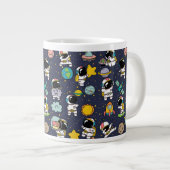 Astronaut Outer Space Cartoon Grote Koffiekop (Voorkant rechts)