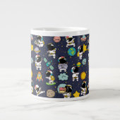 Astronaut Outer Space Cartoon Grote Koffiekop (Voorkant)