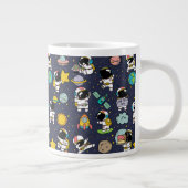Astronaut Outer Space Cartoon Grote Koffiekop (Rechts)