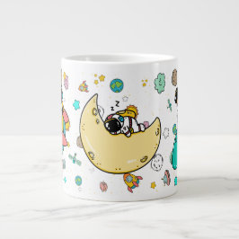 Astronaut Outer Space Cartoon Grote Koffiekop