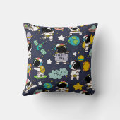 Astronaut Outer Space Cartoon Kussen (Achterkant)